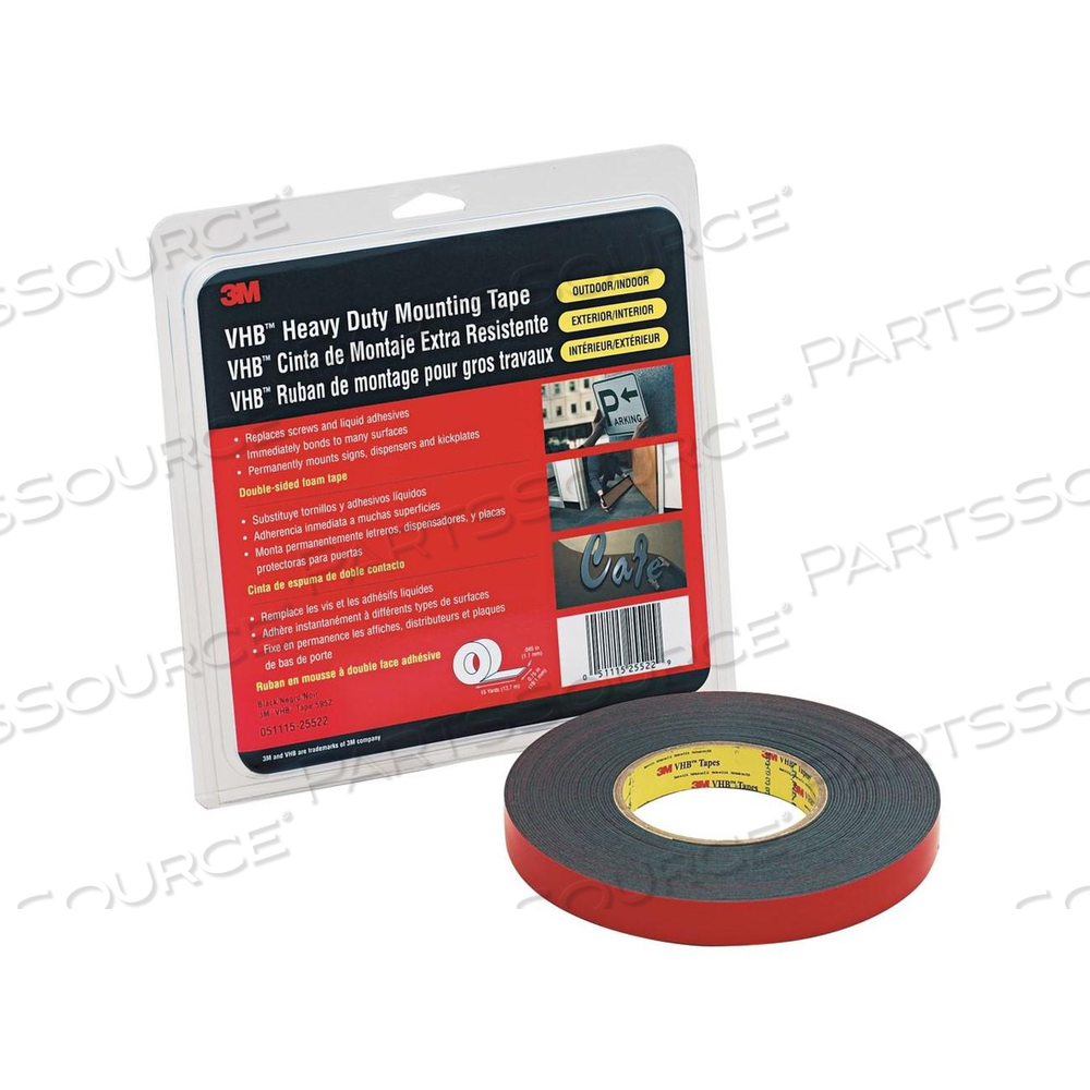 21200-74121 3M VHB TAPE 5952 BLACK SM PACK,1"X 36YD 45.0 MIL by 3M Consumer