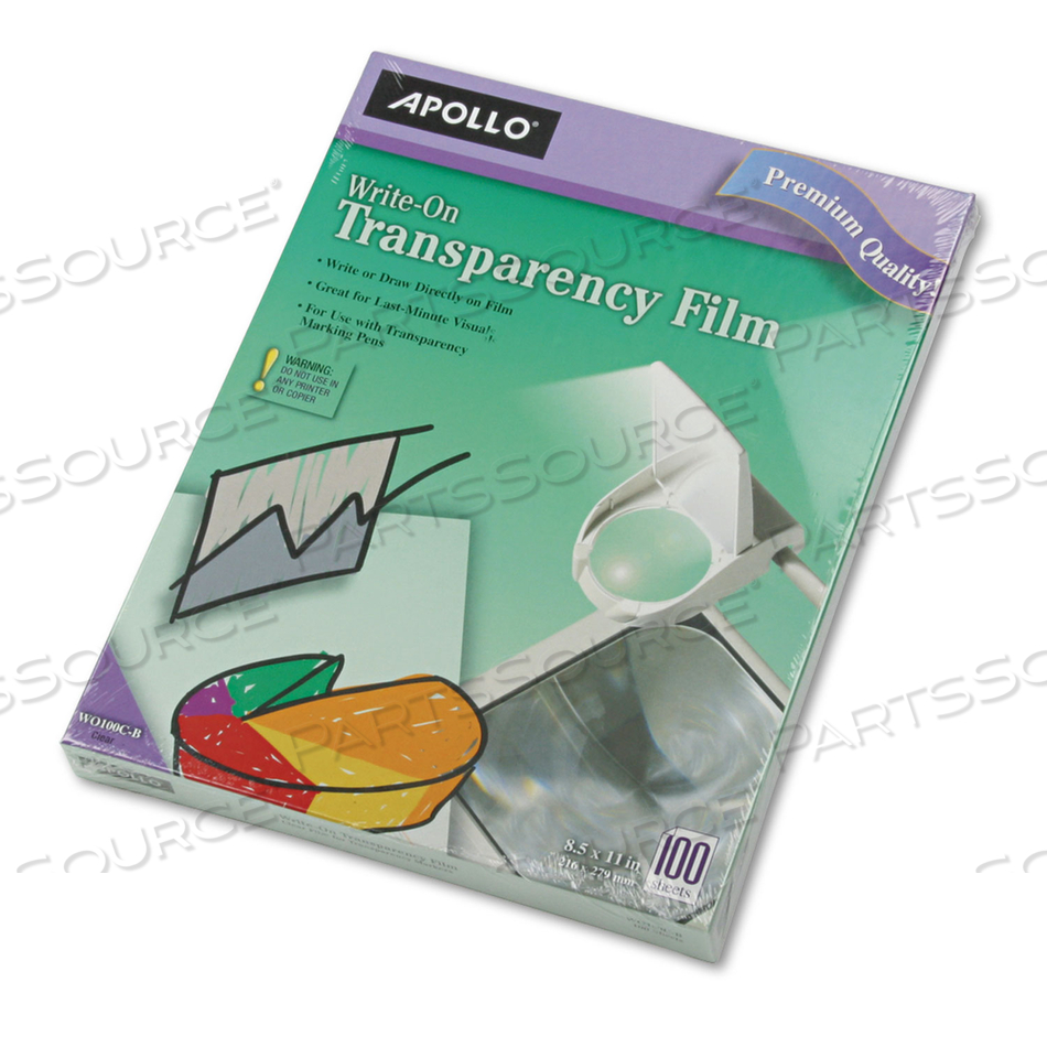 WRITE-ON TRANSPARENCY FILM, 8.5 X 11 by Apollo Audio Visual WRITE-ON TRANSPARENCY FILM, 8.5 X 11 by Apollo Audio Visual