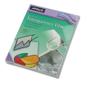 WRITE-ON TRANSPARENCY FILM, 8.5 X 11, 100/BOX by Apollo Audio Visual