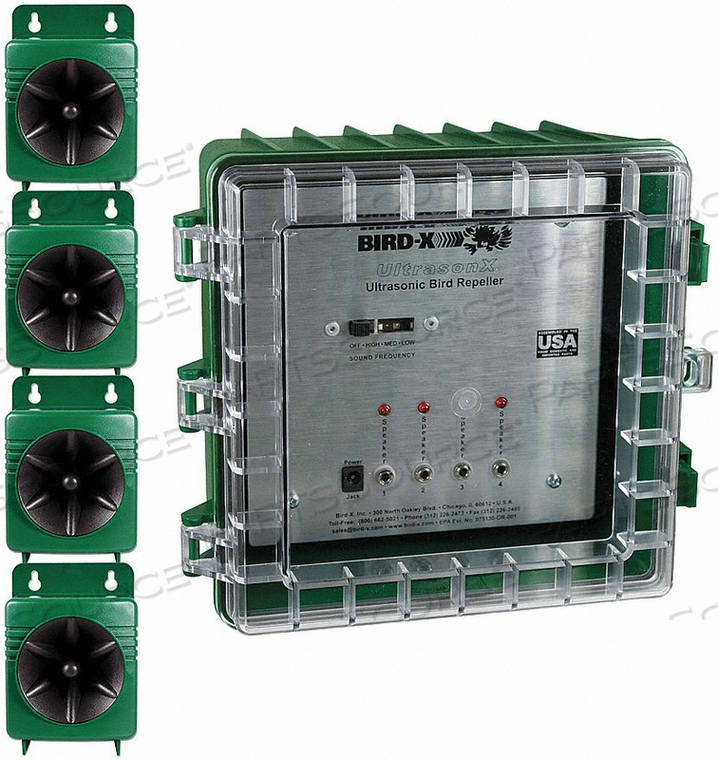 BIRD REPELLER ELECTRONIC 102DB 20W by Bird-X BIRD REPELLER ELECTRONIC 102DB 20W by Bird-X