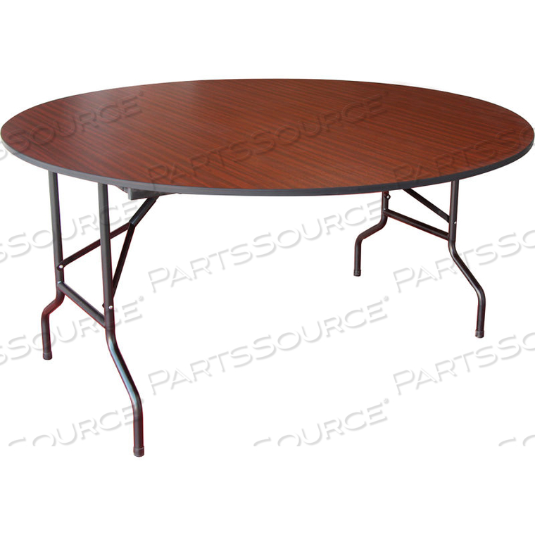 INTERION FOLDING WOOD TABLE - DIMENSIONS: 60 IN W X 60 IN D (MAHOGANY) 