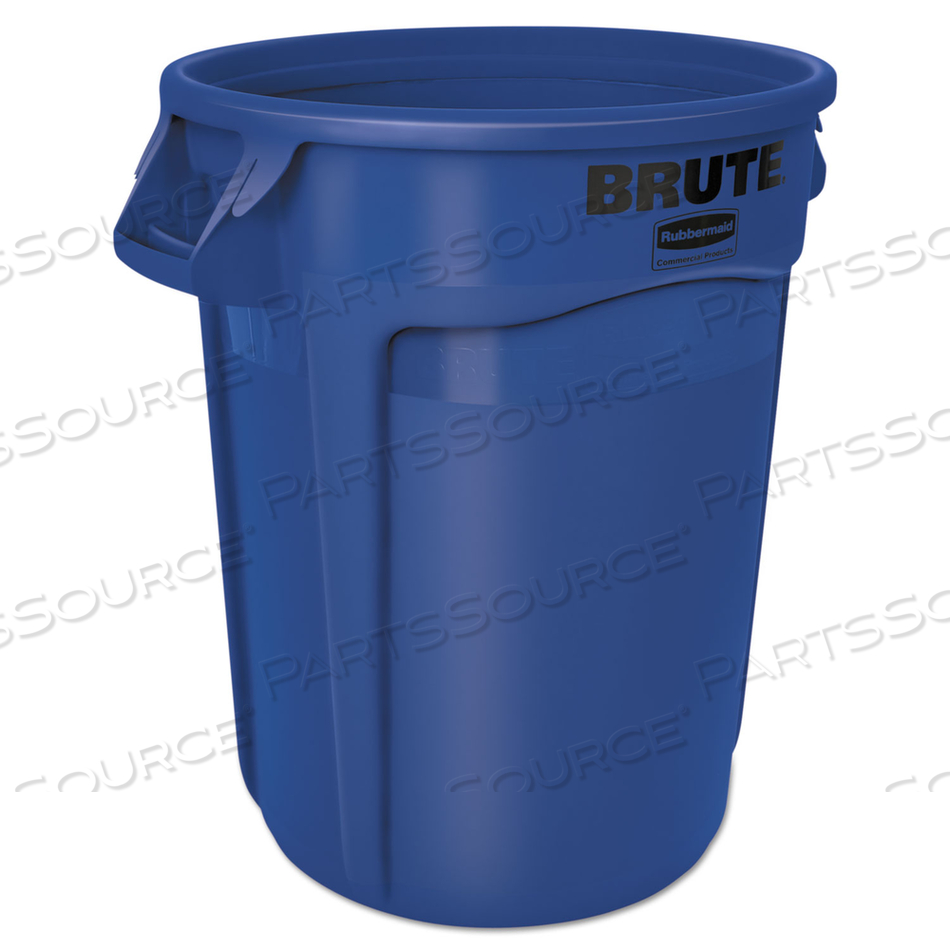 VENTED ROUND BRUTE CONTAINER, 32 GAL, PLASTIC, BLUE by Rubbermaid Medical Division VENTED ROUND BRUTE CONTAINER, 32 GAL, PLASTIC, BLUE by Rubbermaid Medical Division