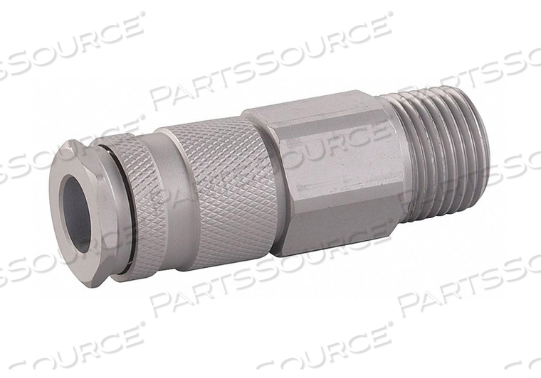 QUICK CONNECT HOSE COUPLING, GLOBAL STYLE HIGH FLOW, ALUMINUM, SOCKET, MALE, NPT, COUPLING SIZE 1/4 IN by Speedaire QUICK CONNECT HOSE COUPLING, GLOBAL STYLE HIGH FLOW, ALUMINUM, SOCKET, MALE, NPT, COUPLING SIZE 1/4 IN by Speedaire