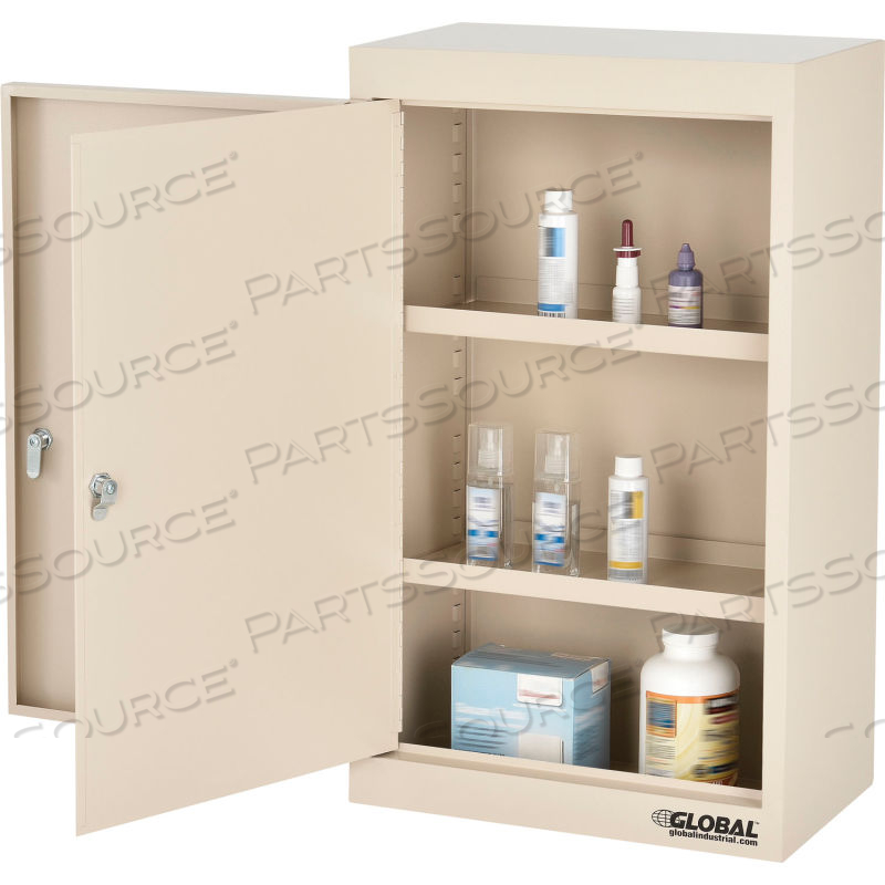 LARGE NARCOTICS CABINET, DOUBLE DOOR/DOUBLE LOCK, 18"W X 10"D X 30"H, BEIGE by Approved Vendor