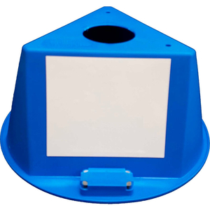 INVENTORY CONTROL CONE, 3 SIDED WITH MAGNETS & DRY ERASE DECALS - BLUE by Cee-Jay Research & Sales, LLC