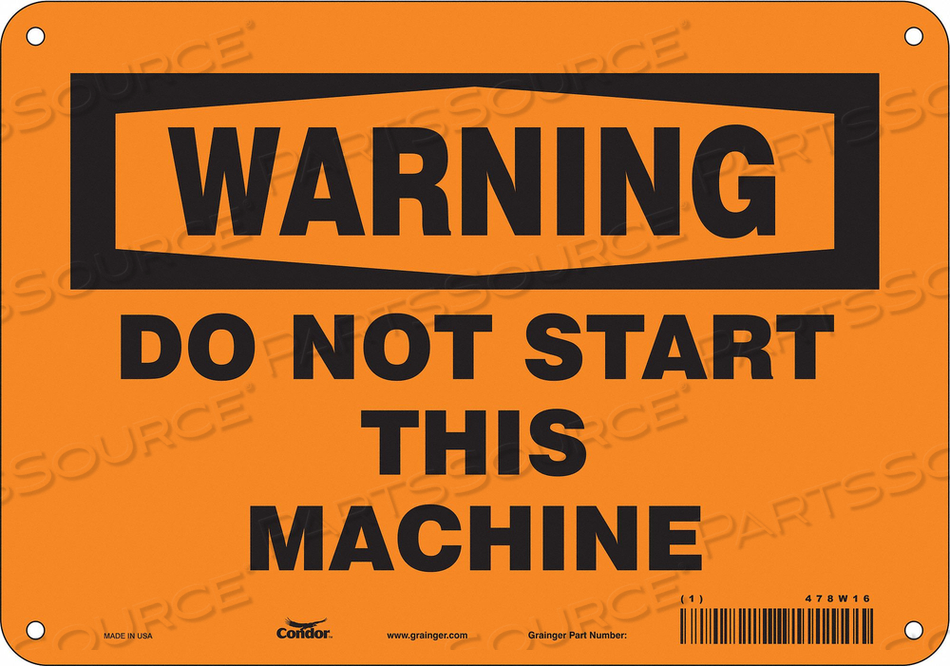 SAFETY SIGN 10 W 7 H 0.055 THICKNESS 
