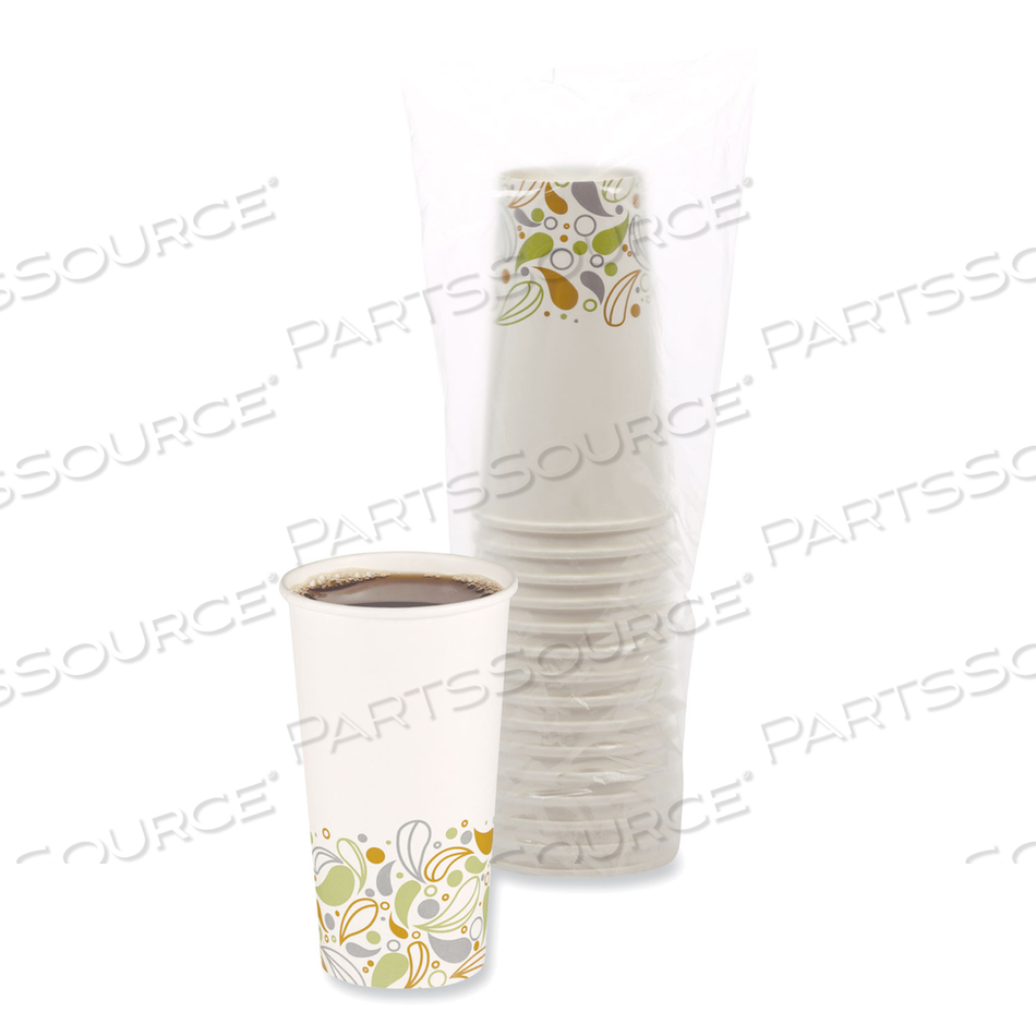 CONVENIENCE PACK PAPER HOT CUPS, 20 OZ, DEERFIELD PRINT, 9 CUPS/SLEEVE, 15 SLEEVES/CARTON 