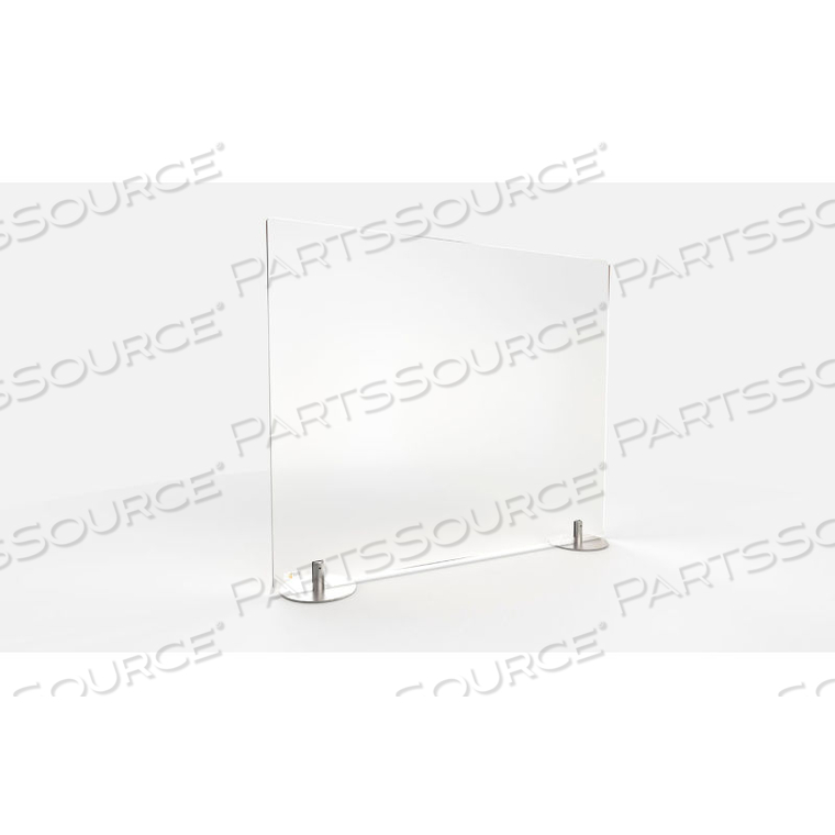 DESKTOP PROTECTION SCREEN - FREESTANDING 36"W X 24"H, FROSTED THERMOPLASTIC by Ghent