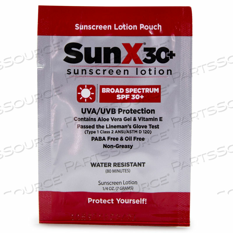 SUN X 30 SUNSCREEN LOTION, SPF 30+, LOTION, POUCH, 300/CASE by Coretex Products SUN X 30 SUNSCREEN LOTION, SPF 30+, LOTION, POUCH, 300/CASE by Coretex Products