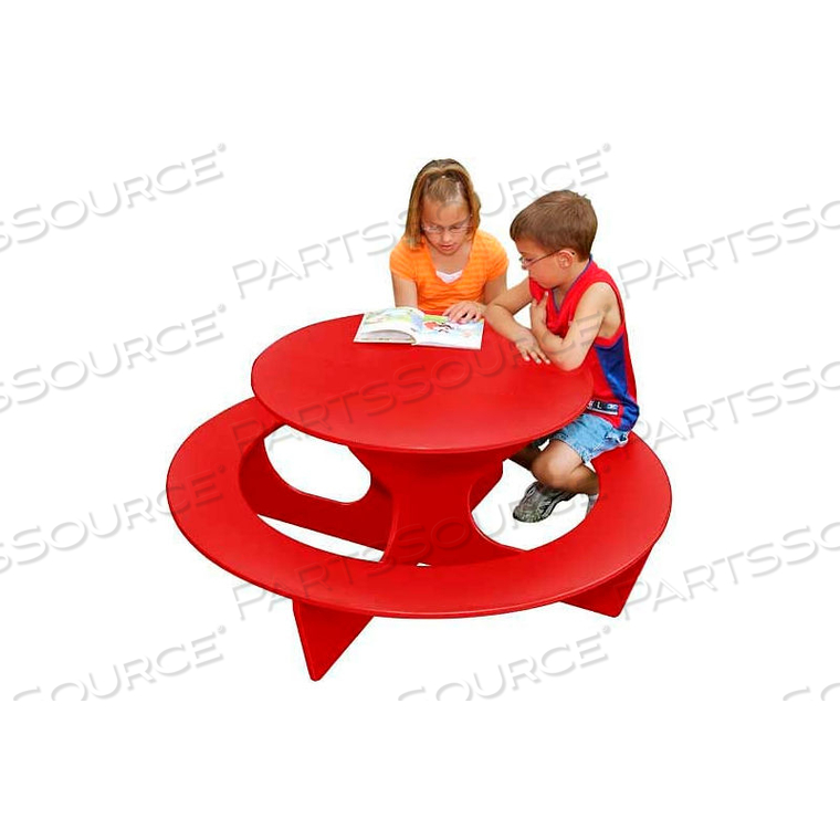 ROUND ACTIVITY TABLE, RED TOP/RED FRAME 