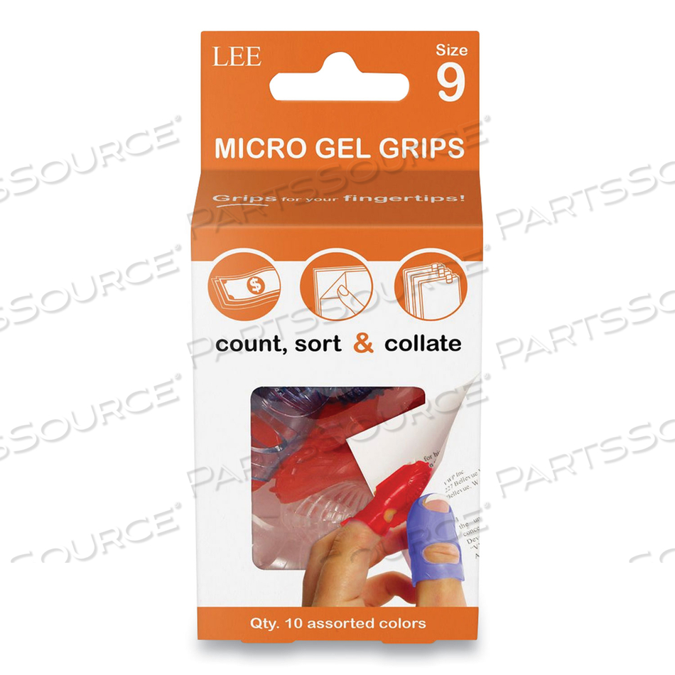 TIPPI MICRO-GEL FINGERTIP GRIPS, SIZE 9, LARGE, ASSORTED by Lee Products TIPPI MICRO-GEL FINGERTIP GRIPS, SIZE 9, LARGE, ASSORTED by Lee Products