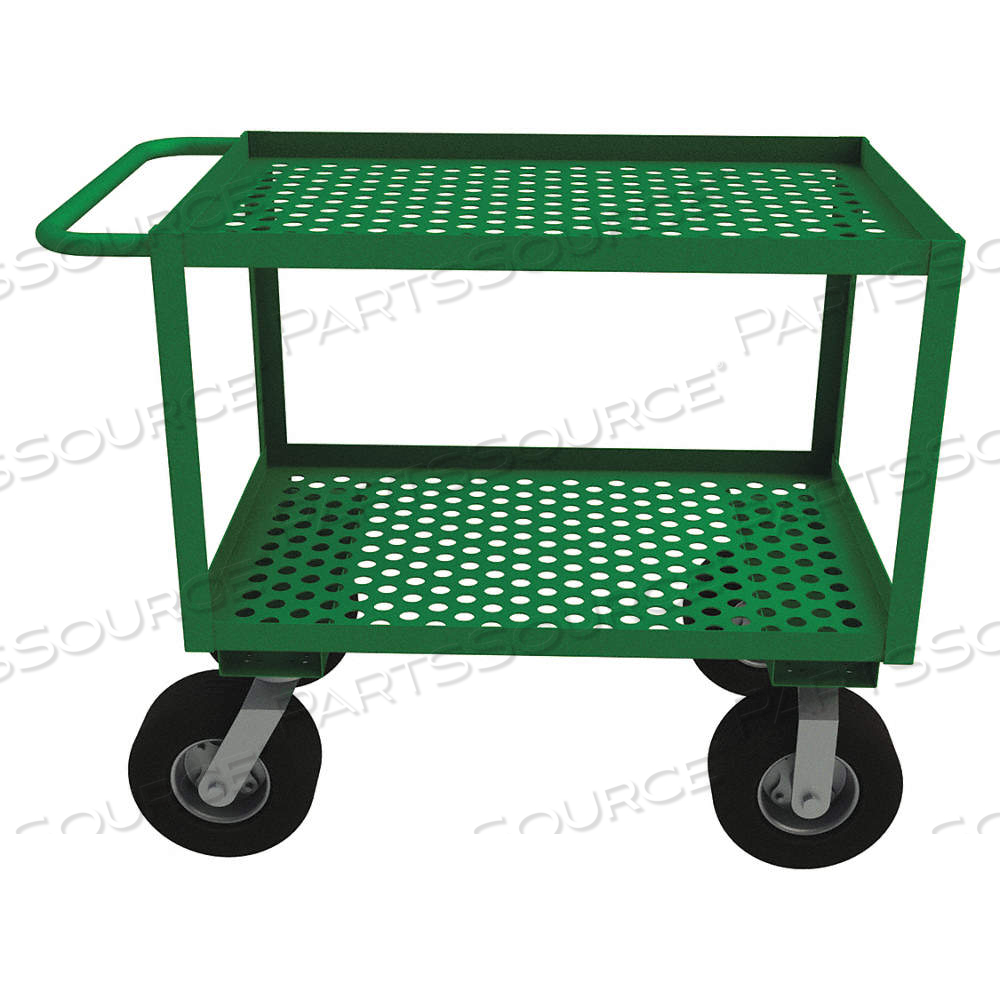 FLOW-THROUGH UTILITY CART WITH PERFORATED LIPPED METAL SHELVES, 36 IN X 24 IN by Approved Vendor