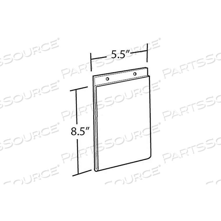 VERTICAL WALL MOUNT ACRYLIC SIGN HOLDER, 5.5" X 8.5", ACRYLIC - PKG QTY 10 by Azar International