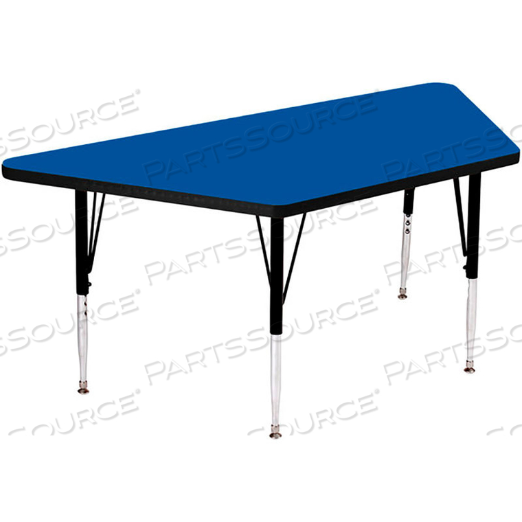 ACTIVITY TABLES, 60"L X 30"W, STANDARD HEIGHT, TRAPEZOID - BLUE 