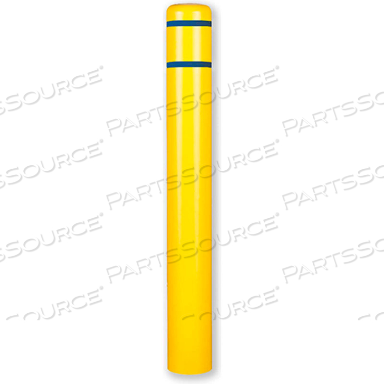 BOLLARD COVER 8-7/8" DIA. X 72" H, YELLOW/BLUE TAPE by Post Guard