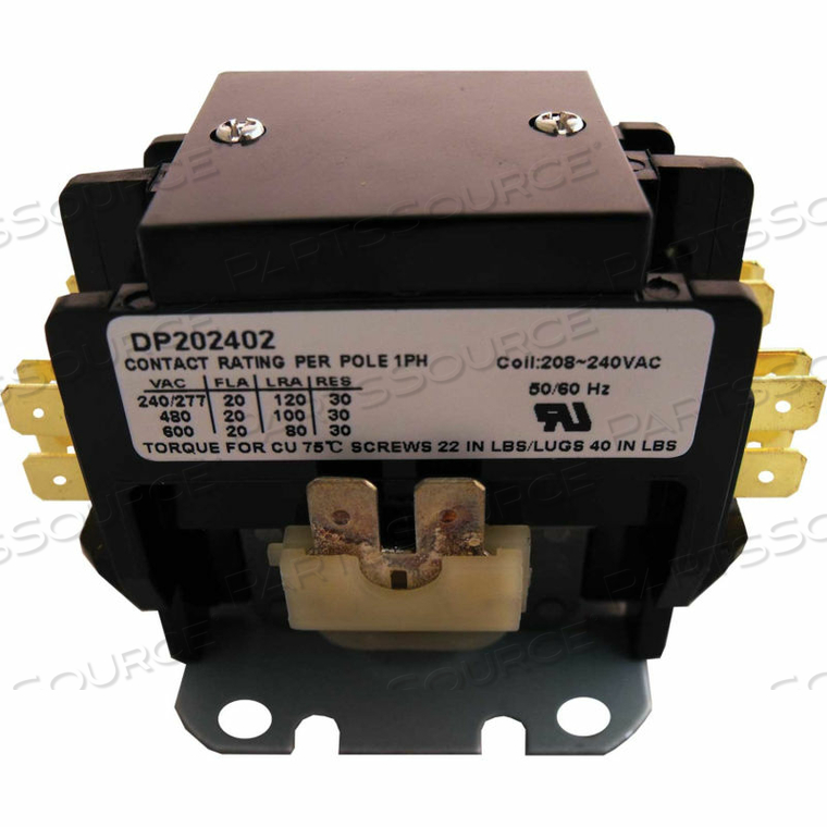 CONTACTOR 20 AMPS 240V 2 POLE by Supco