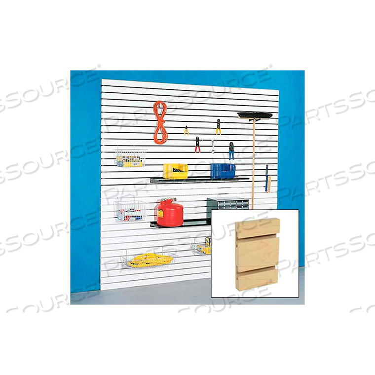 96" X 48" SLATWALL PANEL - BIRCH LAMINATE, WITH ALUMINUM INSERTS - PKG QTY 4 by Holland Panel Products