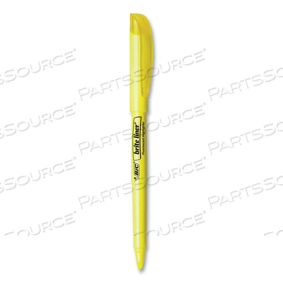 BRITE LINER HIGHLIGHTER, FLUORESCENT YELLOW INK, CHISEL TIP, YELLOW/BLACK BARREL by BIC BRITE LINER HIGHLIGHTER, FLUORESCENT YELLOW INK, CHISEL TIP, YELLOW/BLACK BARREL by BIC