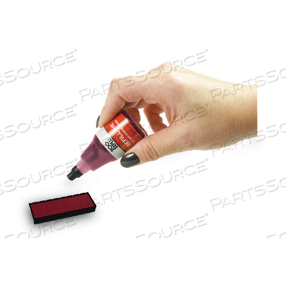 SELF-INKING REFILL INK, 0.9 OZ. BOTTLE, RED by 2000Plus