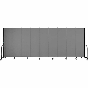 PORTABLE ROOM DIVIDER - 9 PANEL - 6'H X 16'9"L - GREY by Screenflex