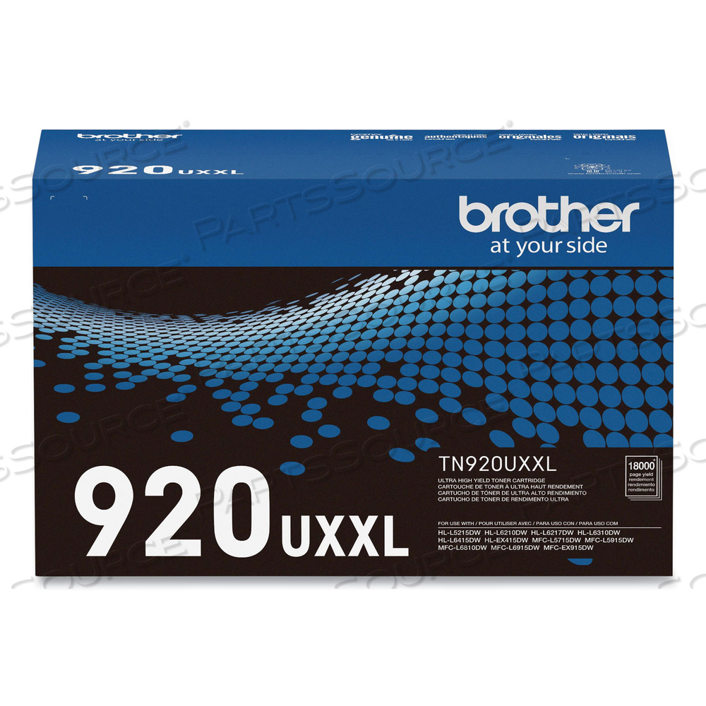 TN920UXXL ULTRA HIGH-YIELD TONER, 18,000 PAGE-YIELD, BLACK by Brother