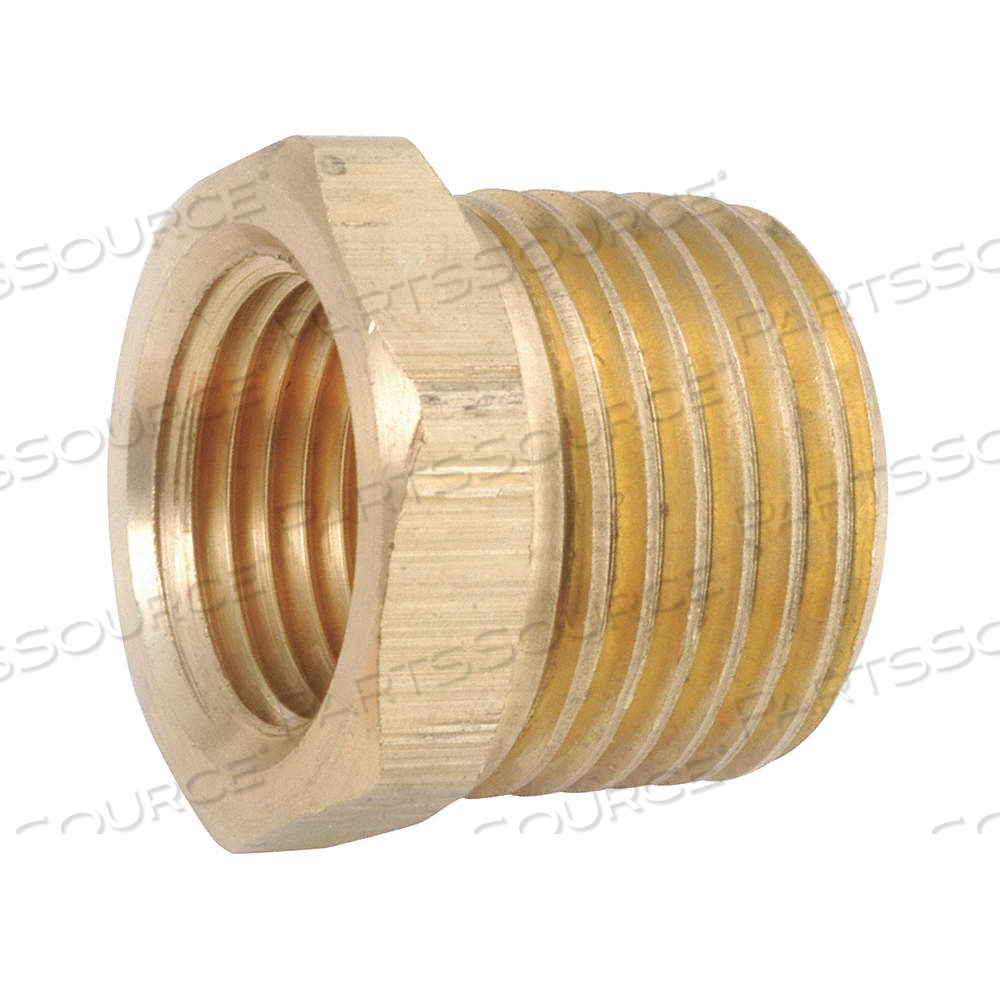 HEX BUSHING, BRASS, 1/2 IN X 3/8 IN FITTING PIPE SIZE, MALE NPT X FEMALE NPT, 1 IN OVERALL LG by Approved Vendor HEX BUSHING, BRASS, 1/2 IN X 3/8 IN FITTING PIPE SIZE, MALE NPT X FEMALE NPT, 1 IN OVERALL LG by Approved Vendor