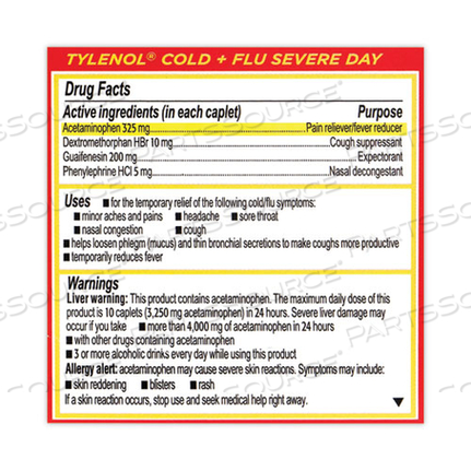 COLD AND FLU SEVERE DAY AND NIGHT CAPLETS, 24 CAPLETS/BOX, 3 BOXES/PACK 