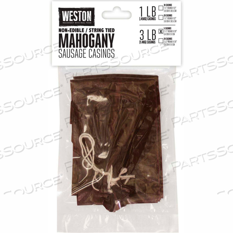 NON-EDIBLE MAHOGANY 3 LB CASING - 5 CASINGS 