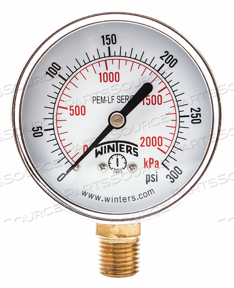 J1380 GAUGE PRESSURE 0 TO 300 PSI 2-1/2 IN. by Winters Instruments J1380 GAUGE PRESSURE 0 TO 300 PSI 2-1/2 IN. by Winters Instruments