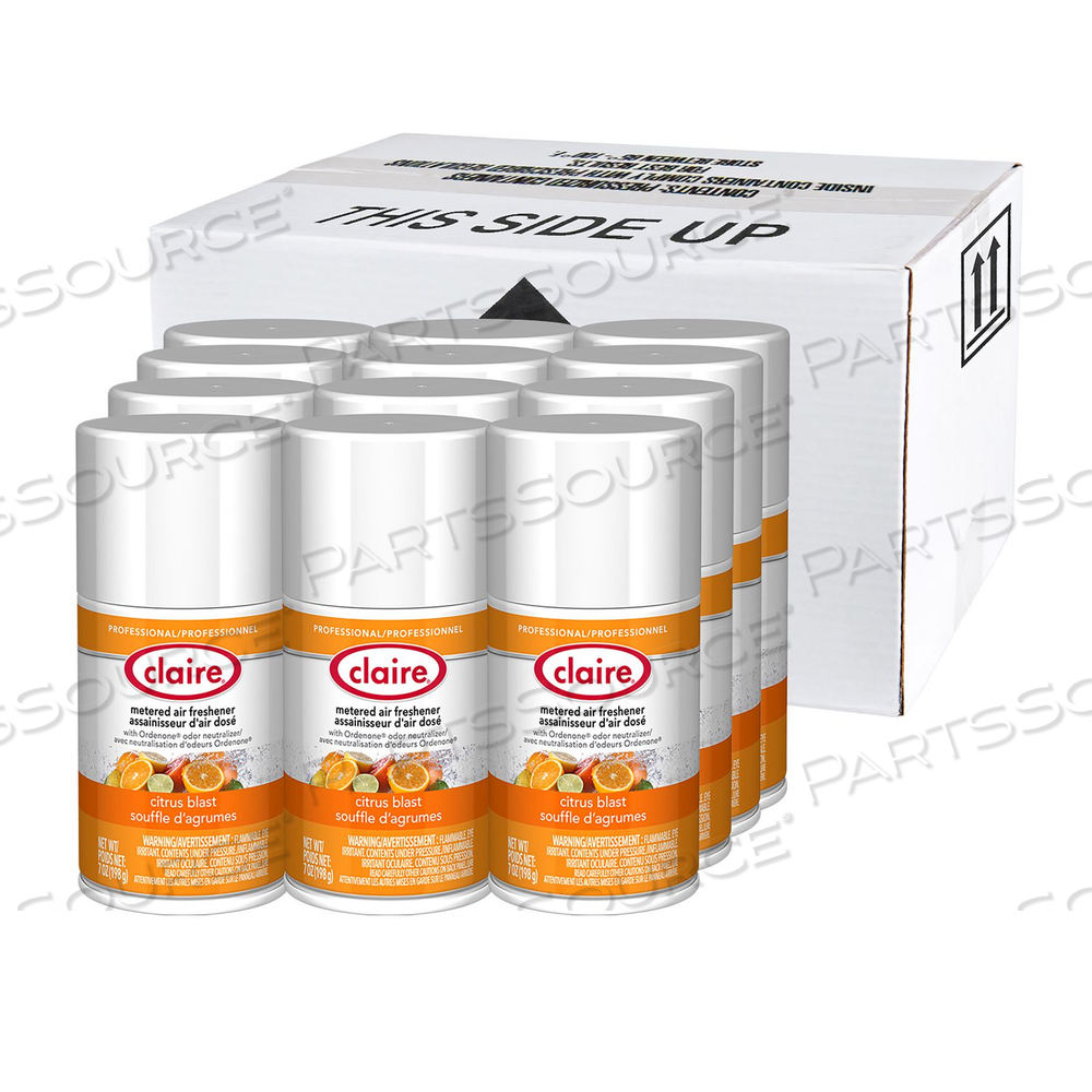 METERED AIR FRESHENER, 7 OZ AEROSOL SPRAY, CITRUS BLAST by Claire METERED AIR FRESHENER, 7 OZ AEROSOL SPRAY, CITRUS BLAST by Claire