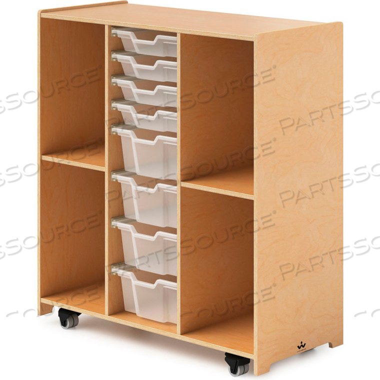 MOBILE BACKPACK AND TRAY STORAGE CABINET - WOOD 