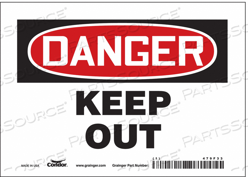 SAFETY SIGN 7 W 5 H 0.004 THICKNESS 