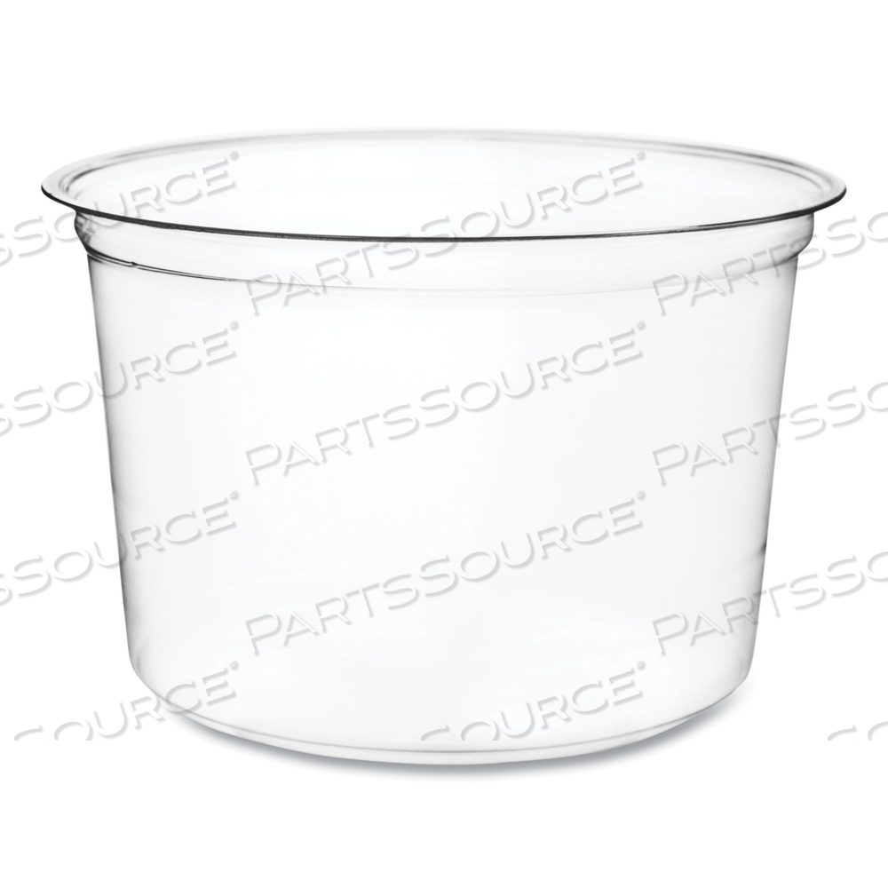 ROUND DELI POTS, 16 OZ, 4.6 DIAMETER X 3"H, CLEAR, PLASTIC by Vegware ROUND DELI POTS, 16 OZ, 4.6 DIAMETER X 3"H, CLEAR, PLASTIC by Vegware