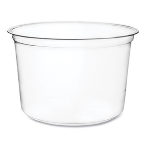 ROUND DELI POTS, 16 OZ, 4.6 DIAMETER X 3"H, CLEAR, PLASTIC, 500/CARTON by Vegware