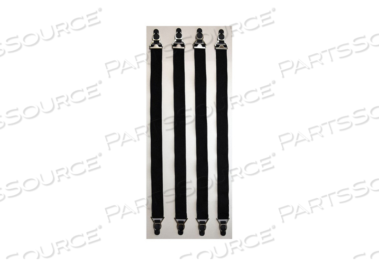 SHIRT STAY ADJUSTABLE BLACK PK4 by Heros Pride