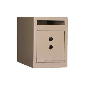 FRONT DROP SLOT DEPOSITORY SAFE - - DUAL KEY LOCK - 6"W X 12"D X 9"H CREAM by Tracker Safe