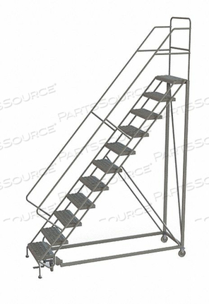 ROLLING LADDER 11 STEP STEEL PERFORATED by Tri-Arc