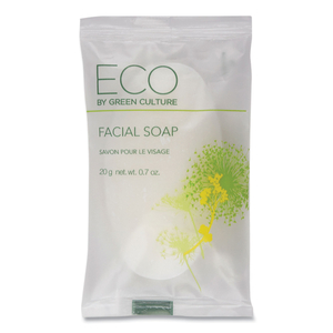 FACIAL SOAP BAR, CLEAN SCENT, 0.71 OZ PACK, 500/CARTON by Eco By Green Culture