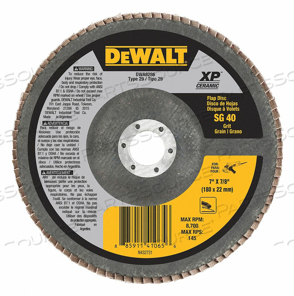 FLAP DISC 8700 RPM 7 DIA. 