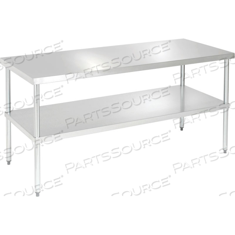 WORKBENCH W/UNDERSHELF, 16 GA. 430 SERIES STAINLESS, 72"WX30"D by Aero Manufacturing Co. WORKBENCH W/UNDERSHELF, 16 GA. 430 SERIES STAINLESS, 72"WX30"D by Aero Manufacturing Co.