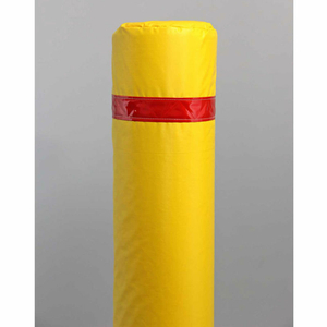 40" SOFT POLYETHYLENE BOLLARD COVER - YELLOW COVER/RED TAPES by Innoplast, Inc 40" SOFT POLYETHYLENE BOLLARD COVER - YELLOW COVER/RED TAPES by Innoplast, Inc