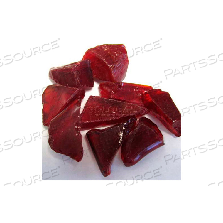 FIRE GLASS 1/2" TO 1" DIA. RECYCLED RED 10 LBS by Hiland