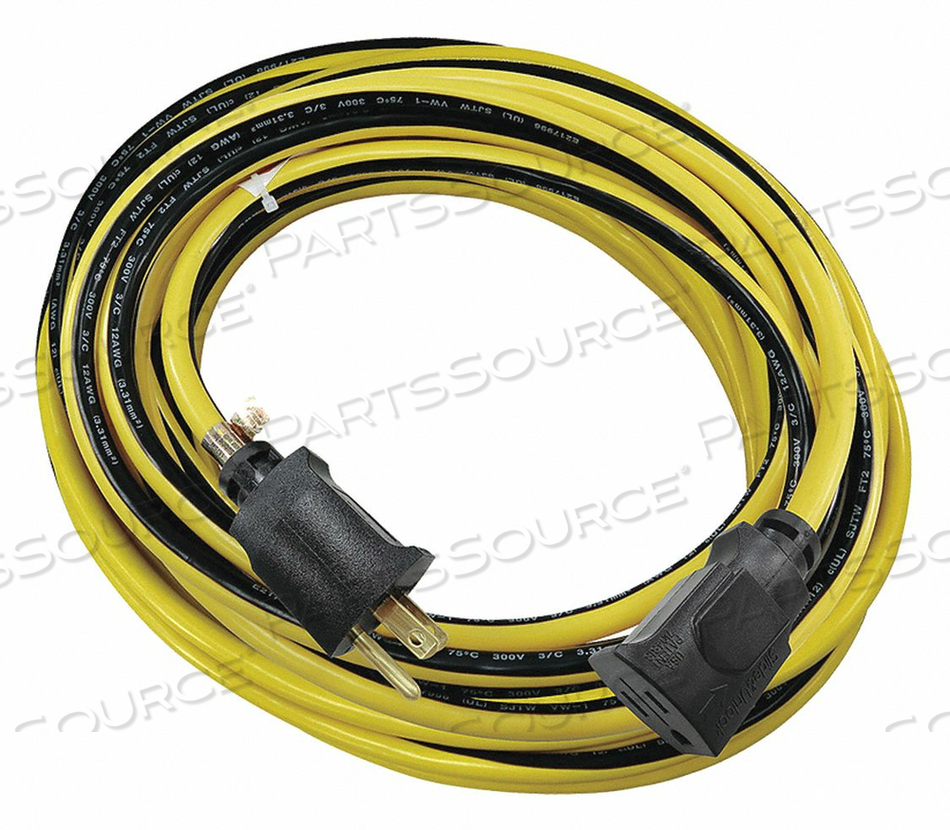 LOCKING EXTENSION CORD, LOCATION OUTDOOR, CORD LENGTH 25 FT, WIRE SIZE 12 AWG, MAX. AMPS 15 A, VOLTAGE 125V AC, PLUG CONFIGURATION NEMA 5-15 by Power First LOCKING EXTENSION CORD, LOCATION OUTDOOR, CORD LENGTH 25 FT, WIRE SIZE 12 AWG, MAX. AMPS 15 A, VOLTAGE 125V AC, PLUG CONFIGURATION NEMA 5-15 by Power First