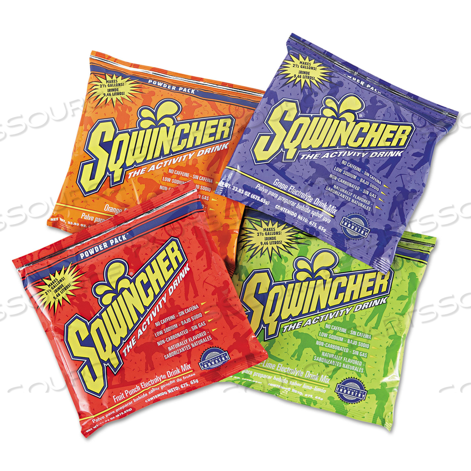 POWDER PACK, ASSORTED PACK, 23.83 OZ, PACK, YIELDS 2.5 GAL by Sqwincher