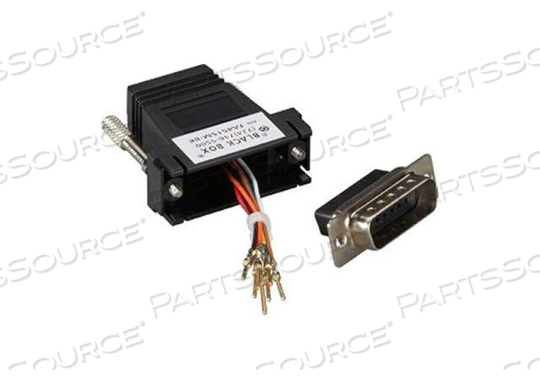 FA4515M-BK-MODULAR ADAPTER KIT WITH THUMBSCREWS - DB15M TO RJ45F, BLACK ROHS COMPLIANT: YES by Black Box Corporation of Pennsylvania 