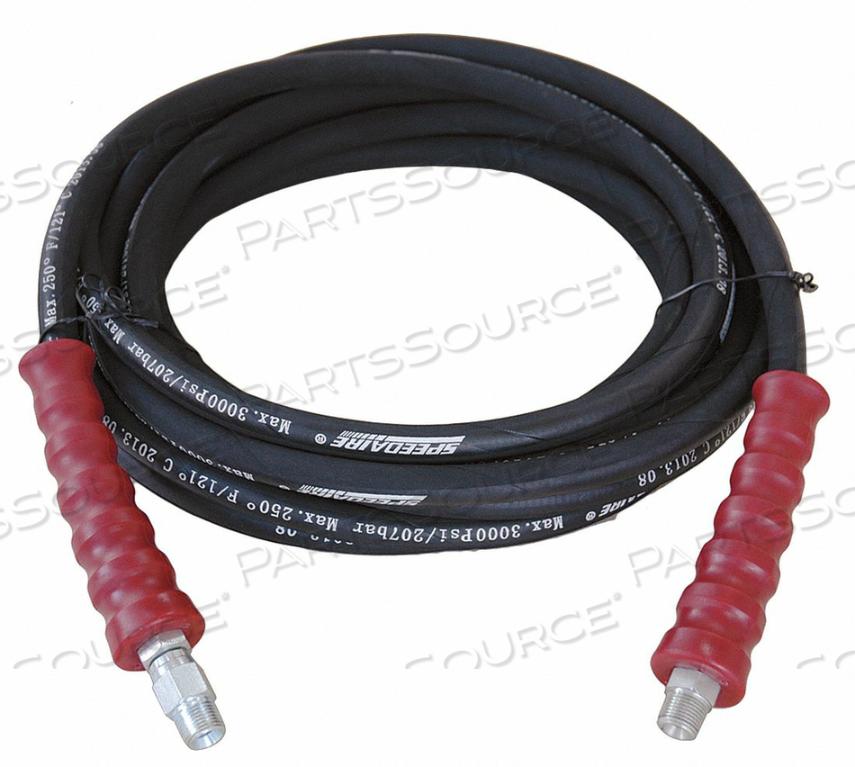PRESSURE WASHER HOSE, HOSE INSIDE DIA. 3/8 IN, HOSE OUTSIDE DIA. 0.71 IN, HOSE LENGTH 100 FT, HOSE COLOR BLACK, HOSE TUBE MATERIAL POLYETHYL by Speedaire