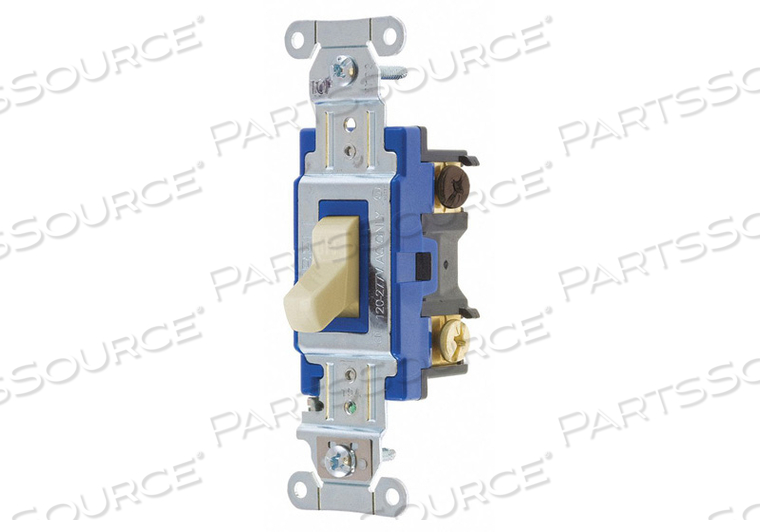 WALL SWITCH, TOGGLE SWITCH, 3-WAY, IVORY, 15 A, SCREW TERMINALS by Hubbell Power Systems