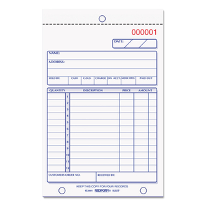 SALES BOOK, 12 LINES, TWO-PART CARBONLESS, 4.25 X 6.38, 50 FORMS TOTAL by Rediform SALES BOOK, 12 LINES, TWO-PART CARBONLESS, 4.25 X 6.38, 50 FORMS TOTAL by Rediform