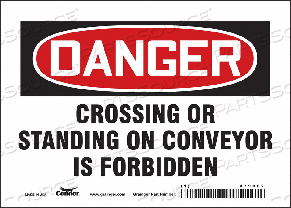 SAFETY SIGN 7 WX5 H 0.004 THICKNESS 