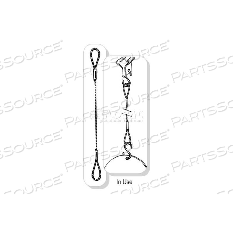 CEILING CABLE HANGING ASSEMBLY, 12"L by Clip Strip Corp.